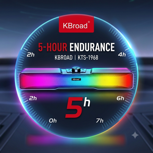 KTS 1968 Dual Speaker RGB Sound Bar Supports Bluetooth,TF Card,USB,AUX 1800mah Lithium-ion Battery